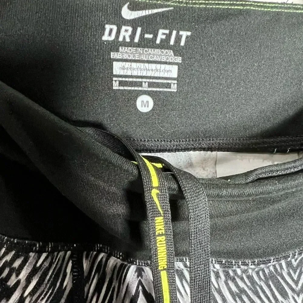 Nike Womens Epic Run Printed Dri fit Capri Leggings Size Medium
